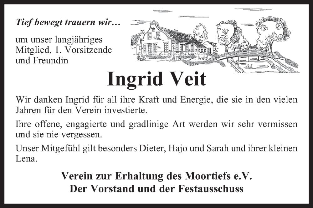  Traueranzeige für Ingrid Veit vom 21.05.2022 aus 