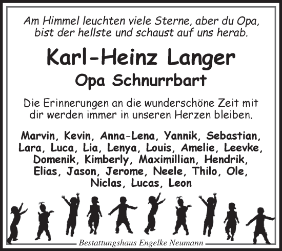 Traueranzeige von Karl-Heinz Langer 