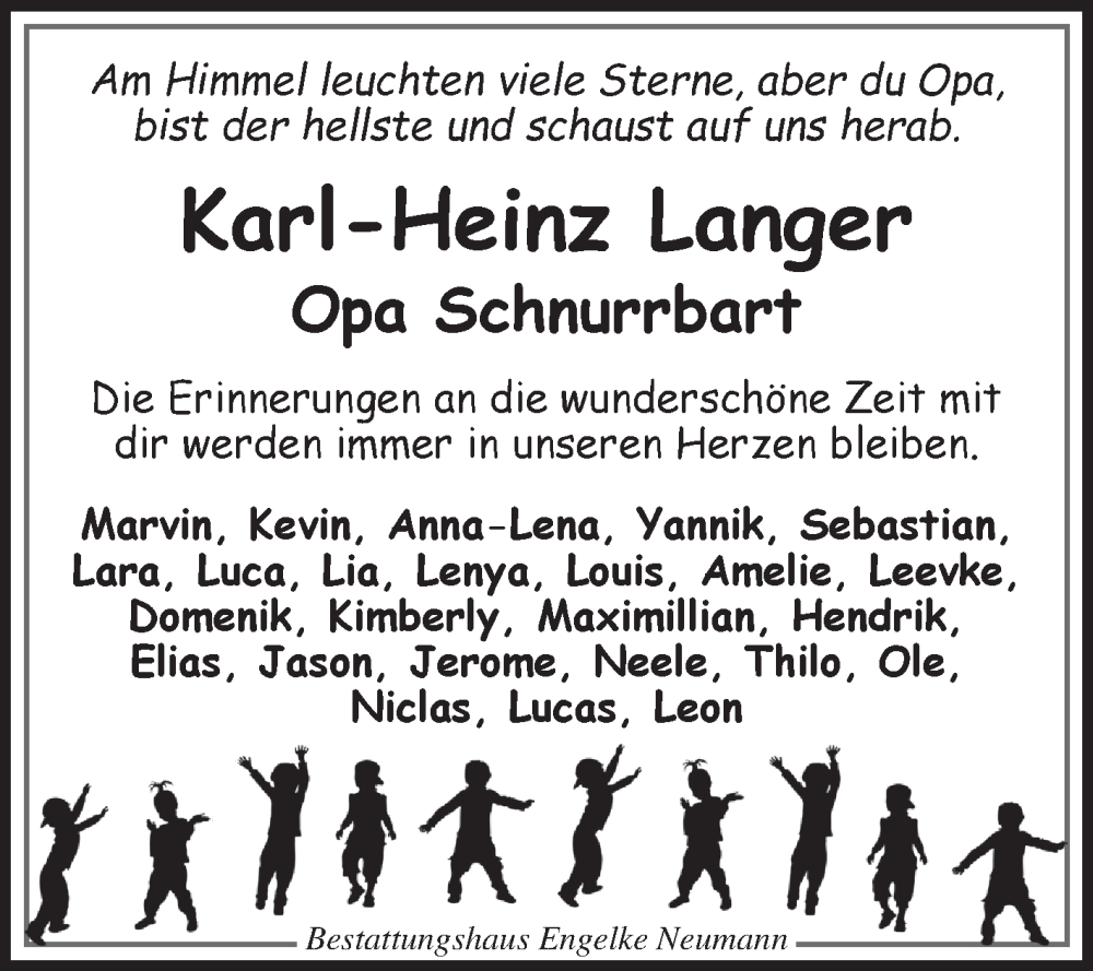  Traueranzeige für Karl-Heinz Langer vom 12.05.2022 aus 