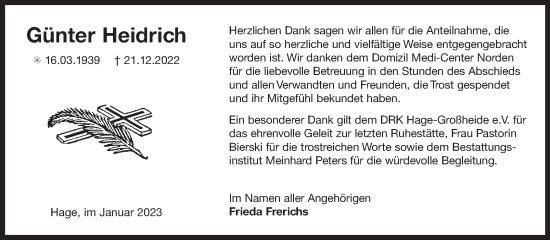 Traueranzeige von Günter Heidrich 