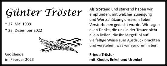 Traueranzeige von Günter Tröster 