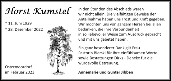 Traueranzeige von Horst Kumstel 