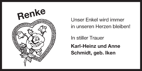 Traueranzeige von Renke Stroman 