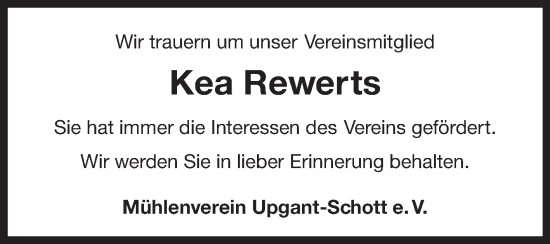 Traueranzeige von Kea Rewerts von Ostfriesischer Kurier