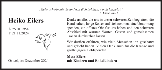Traueranzeige von Heiko Eilers von Ostfriesischer Kurier