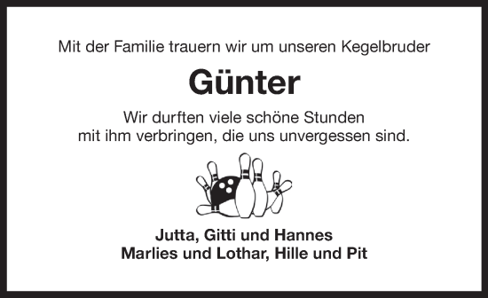 Traueranzeige von Günter  von Ostfriesischer Kurier
