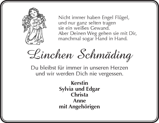 Traueranzeige von Linchen Schmäding von Ostfriesischer Kurier