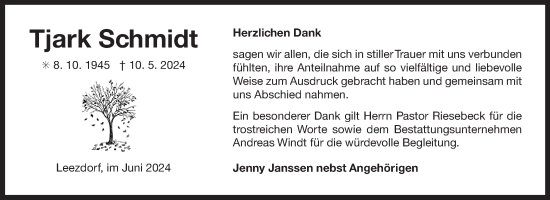 Traueranzeige von Tjark Schmidt von Ostfriesischer Kurier