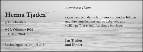 Traueranzeige von Herma Tjaden von Ostfriesischer Kurier
