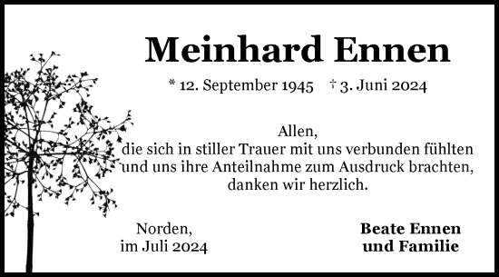 Traueranzeige von Meinhard Ennen von Ostfriesischer Kurier