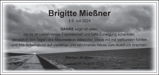 Traueranzeige von Brigitte Mießner von Ostfriesischer Kurier