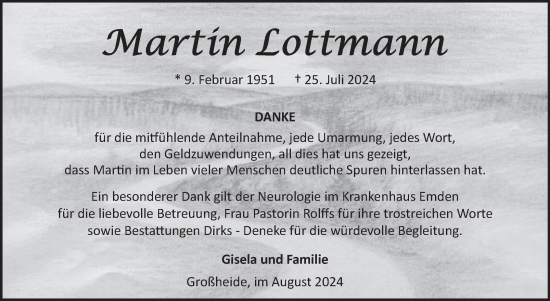 Traueranzeige von Martin Lottmann von Ostfriesischer Kurier