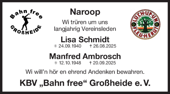 Traueranzeige von Manfred Ambrosch von Ostfriesischer Kurier