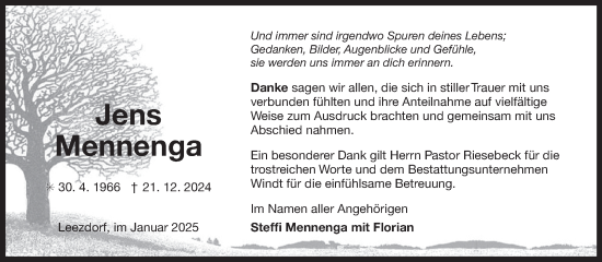 Traueranzeige von Jens Mennenga von Ostfriesischer Kurier
