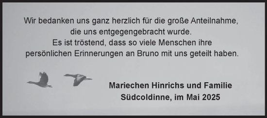 Traueranzeige von Bruno  von Ostfriesischer Kurier