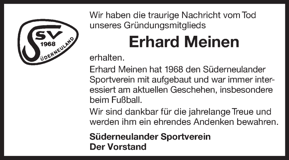  Traueranzeige für Erhard Meinen vom 08.07.2025 aus Ostfriesischer Kurier