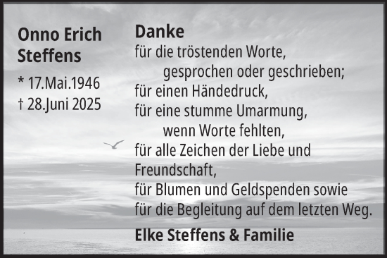 Traueranzeige von Onno Erich Steffens von Ostfriesischer Kurier